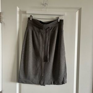 Standard James Perse Minimalist Pencil Skirt SZ 2 M Gray Cotton Knit Drawstring